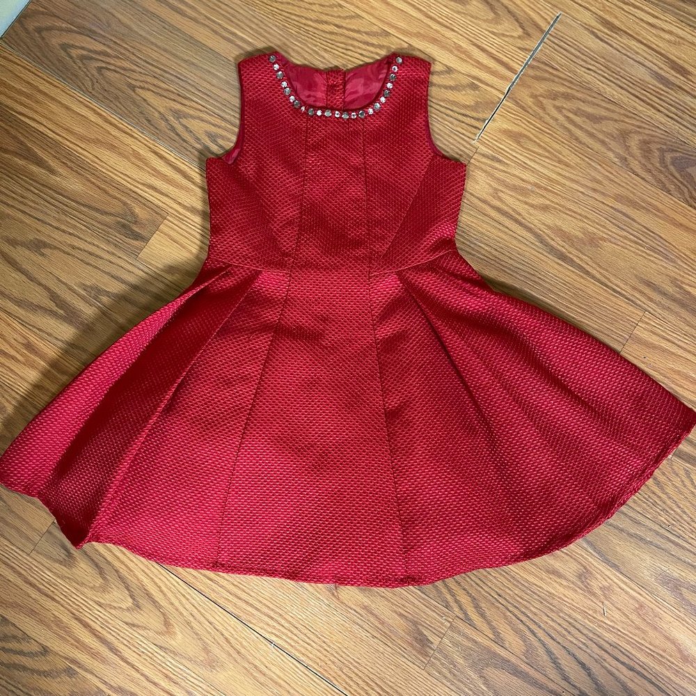 Girls Red A-Line Dress